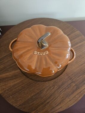 Staub Pumpkin Cocotte in Orange Gloss Enamel